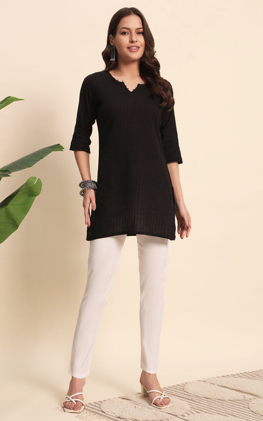 White Cotton Lycra Pants