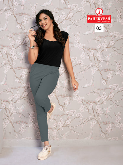 Gray Cotton Lycra Pants