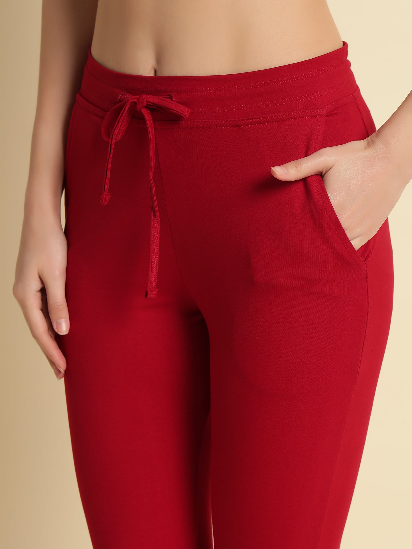 Red 4-Way Stretchable Pant