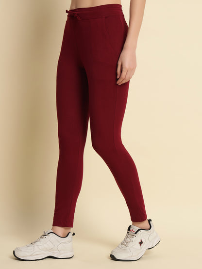 Maroon 4-Way Stretchable Pant
