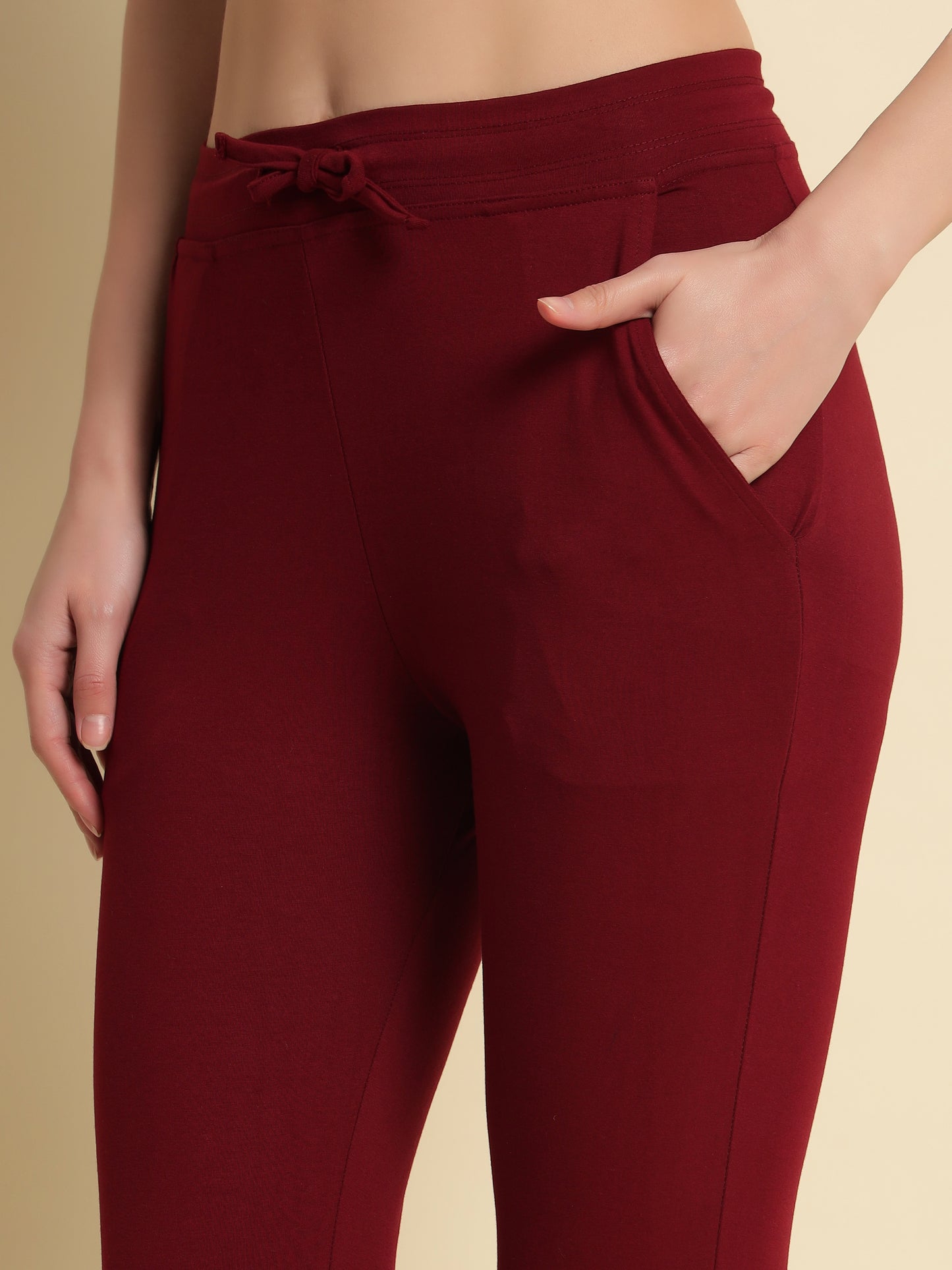 Maroon 4-Way Stretchable Pant