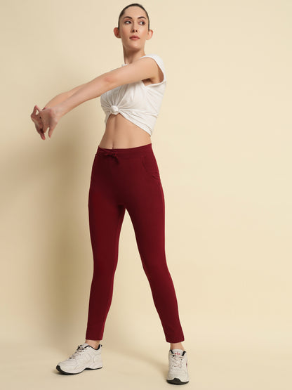 Maroon 4-Way Stretchable Pant