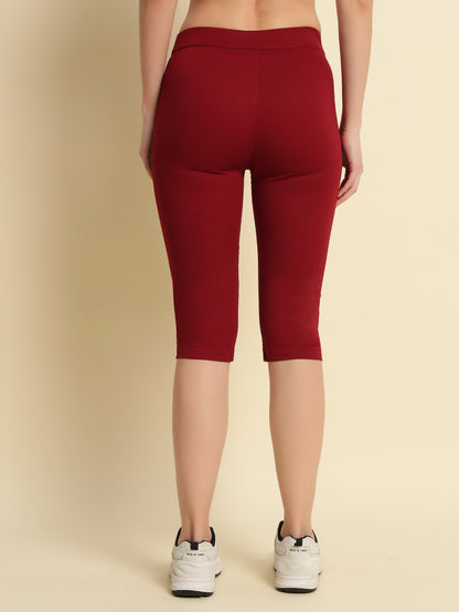 Coffee Cotton Lycra Capri