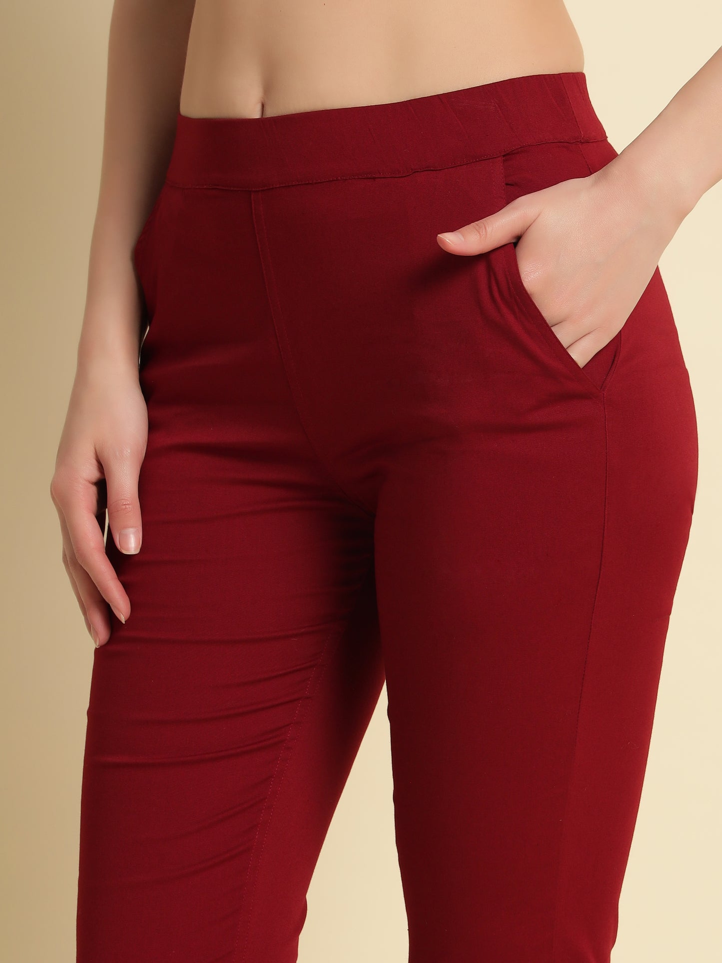 Coffee Cotton Lycra Capri