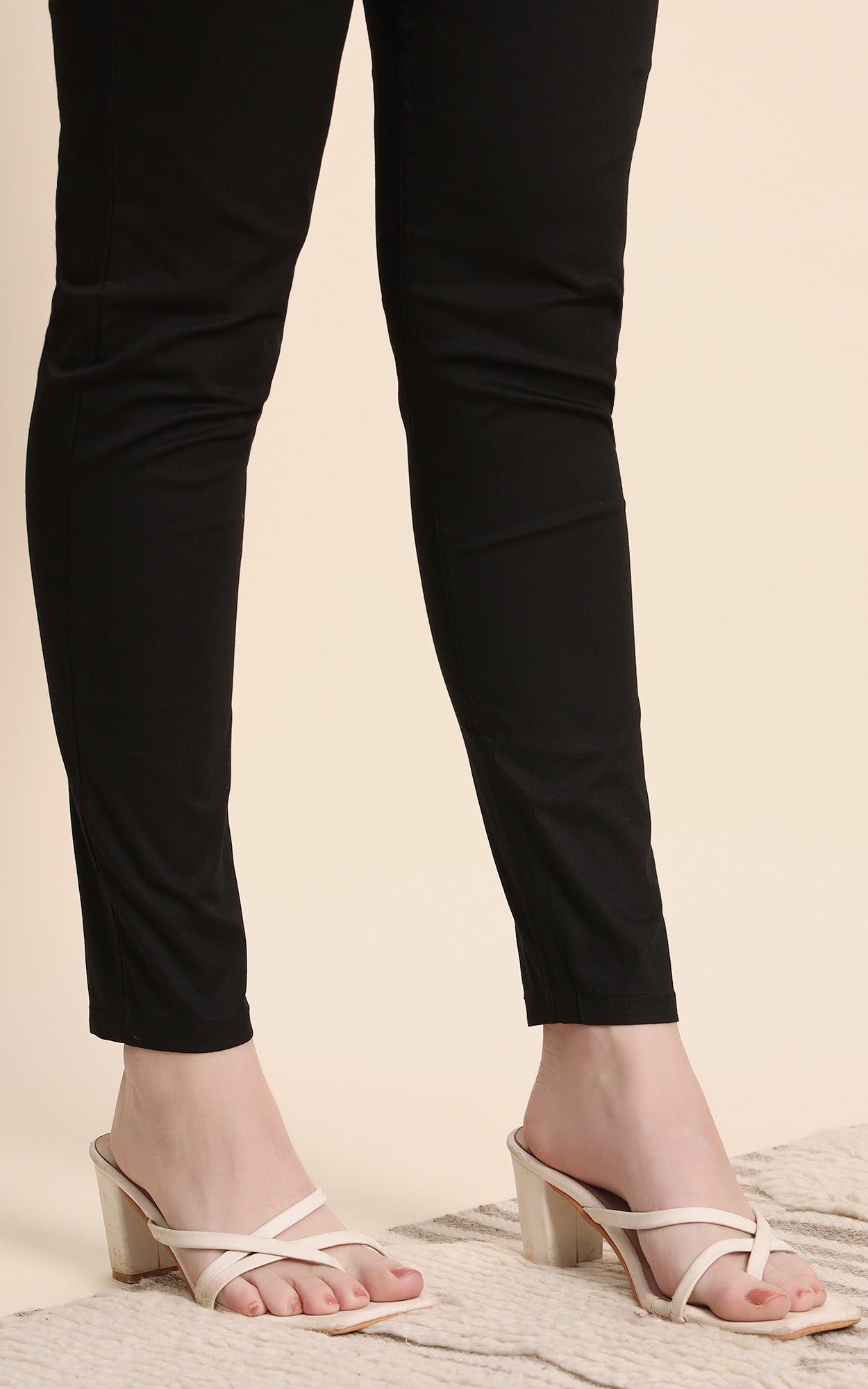 Black Cotton Lycra Pants