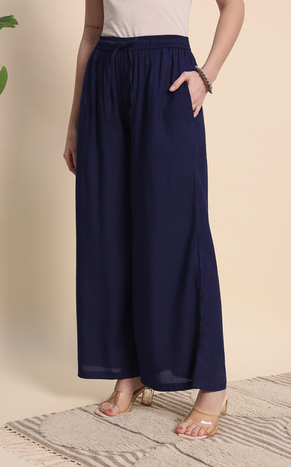 Blue Rayon Plazzo