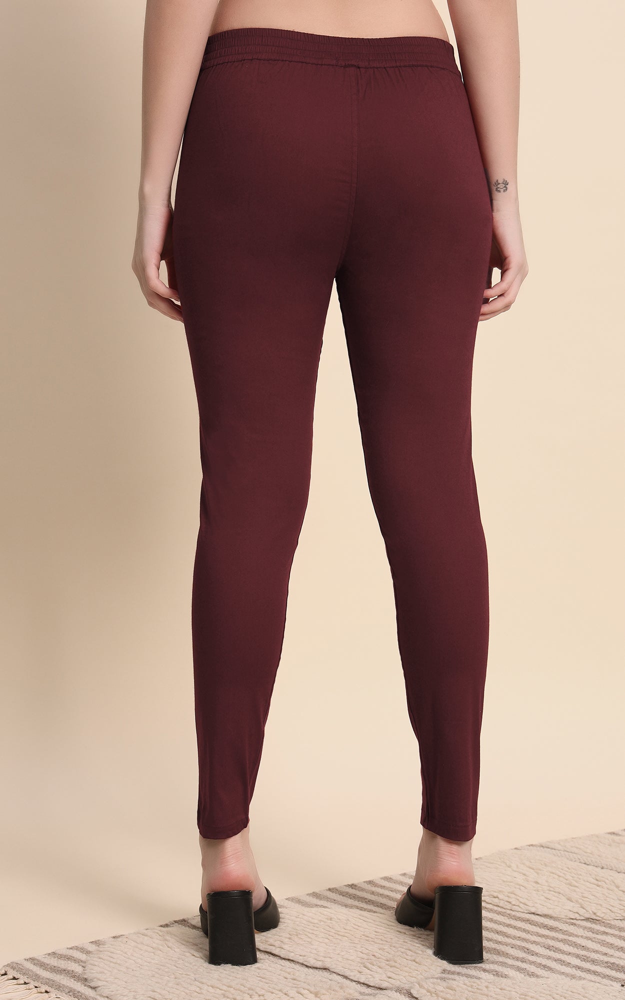 Coffee Cotton Lycra Pants