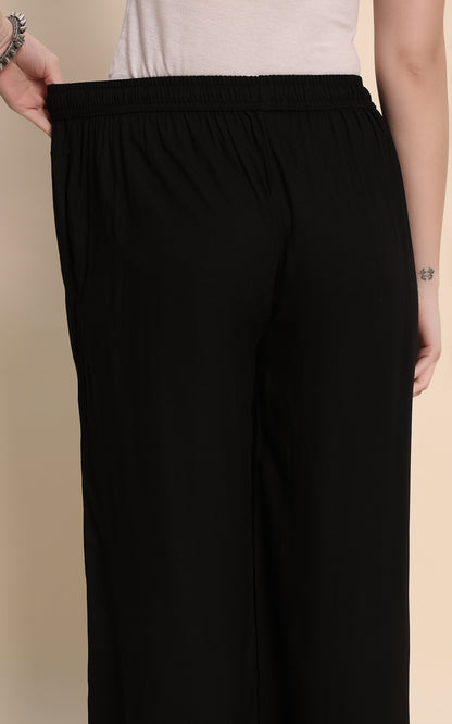 Black Rayon Plazzo