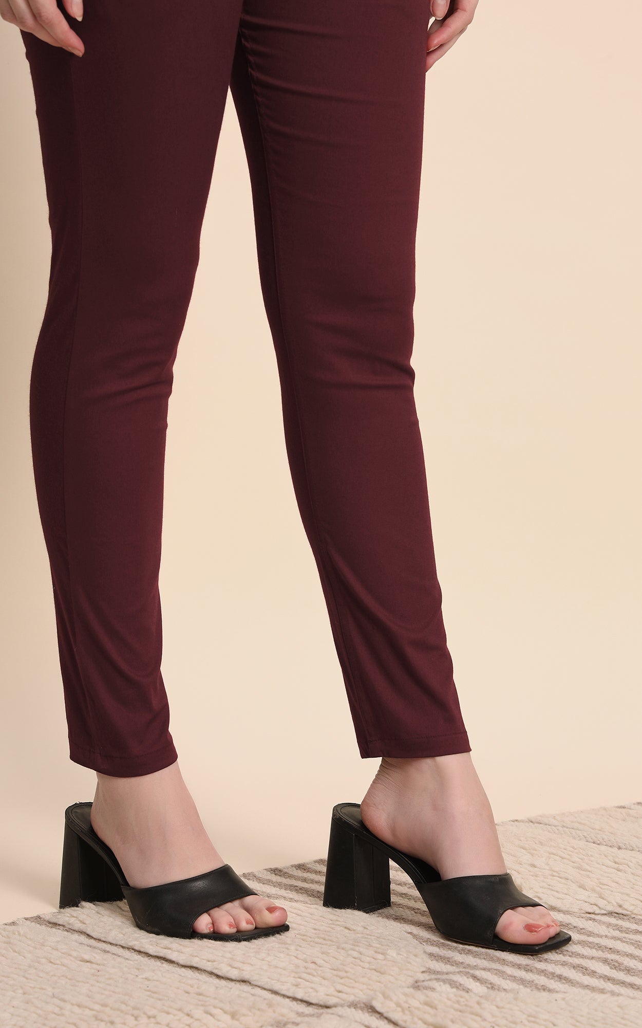 Coffee Cotton Lycra Pants