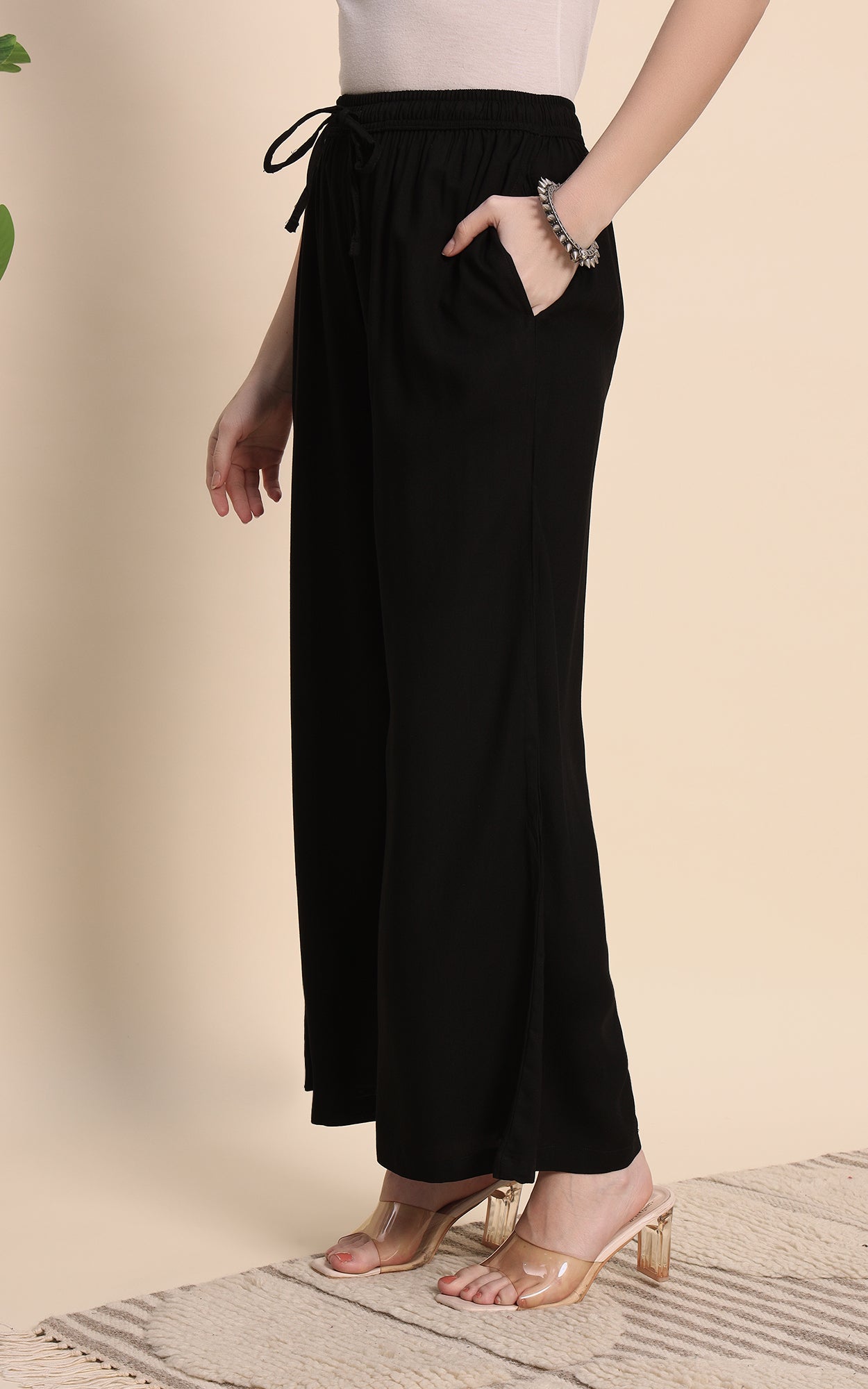 Black Rayon Plazzo