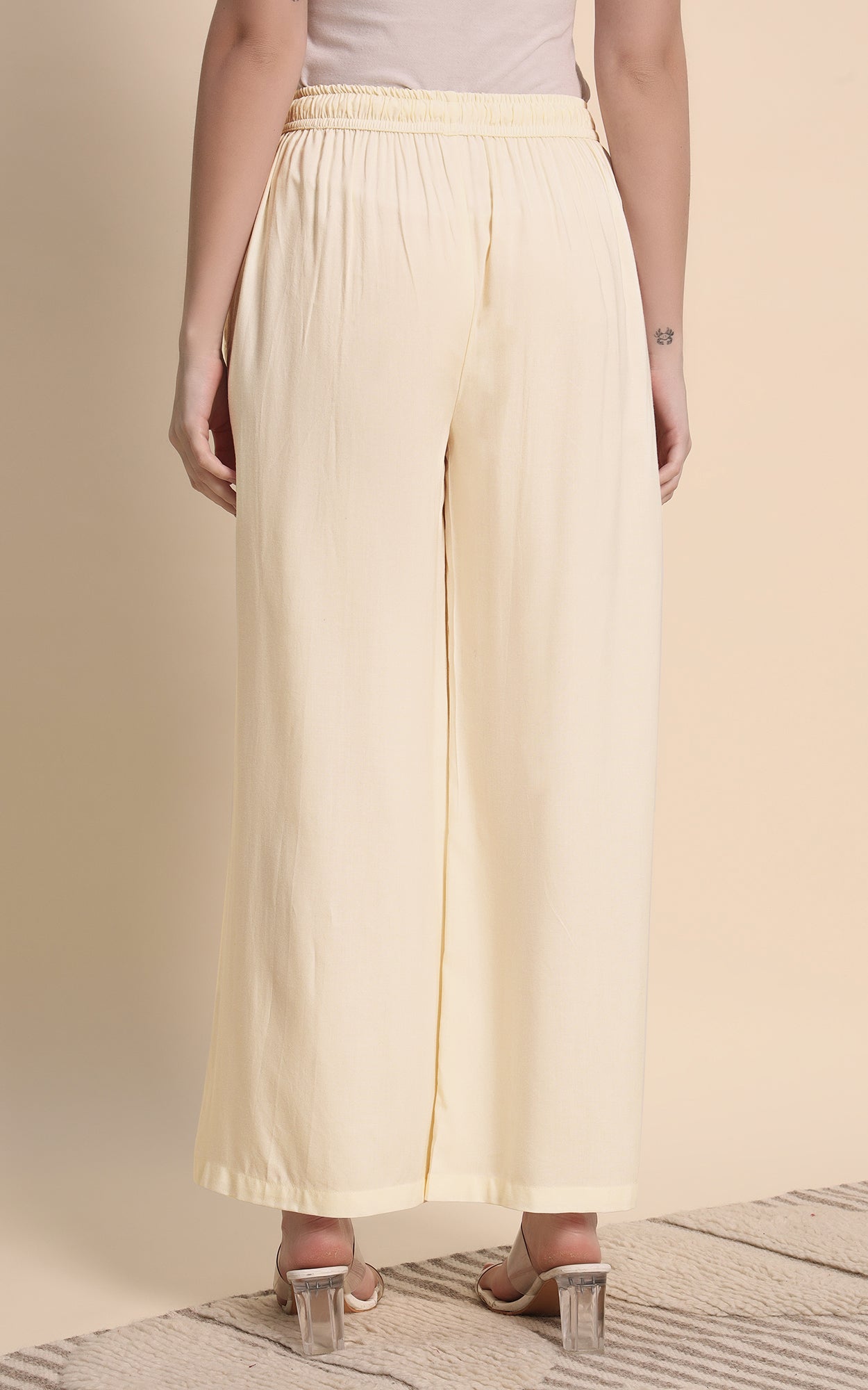 Offwhite Rayon Plazzo