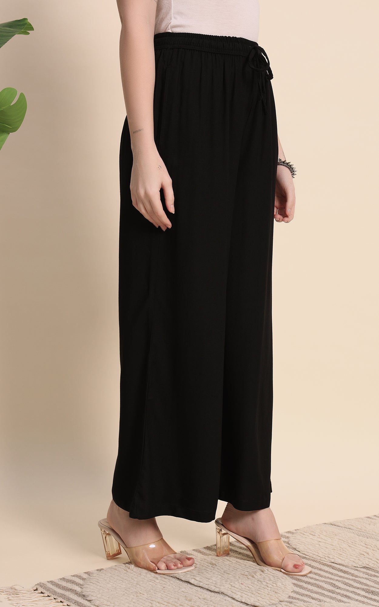 Black Rayon Plazzo
