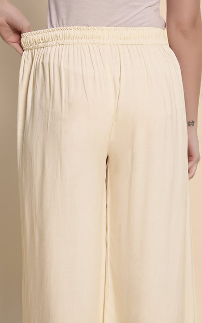 Offwhite Rayon Plazzo