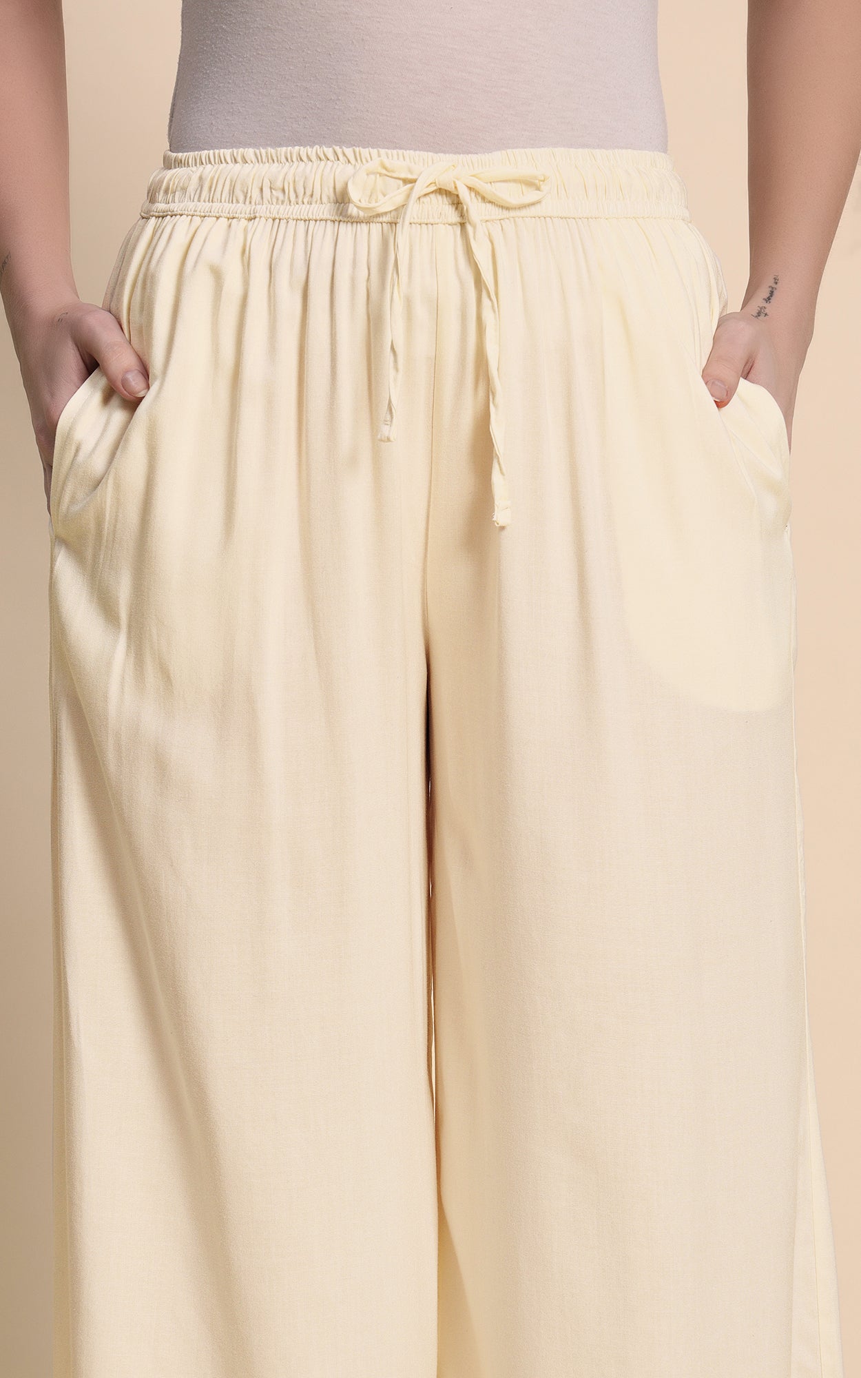 Offwhite Rayon Plazzo