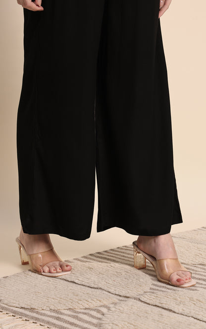 Black Rayon Plazzo