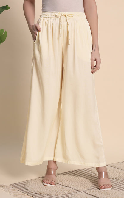 Offwhite Rayon Plazzo