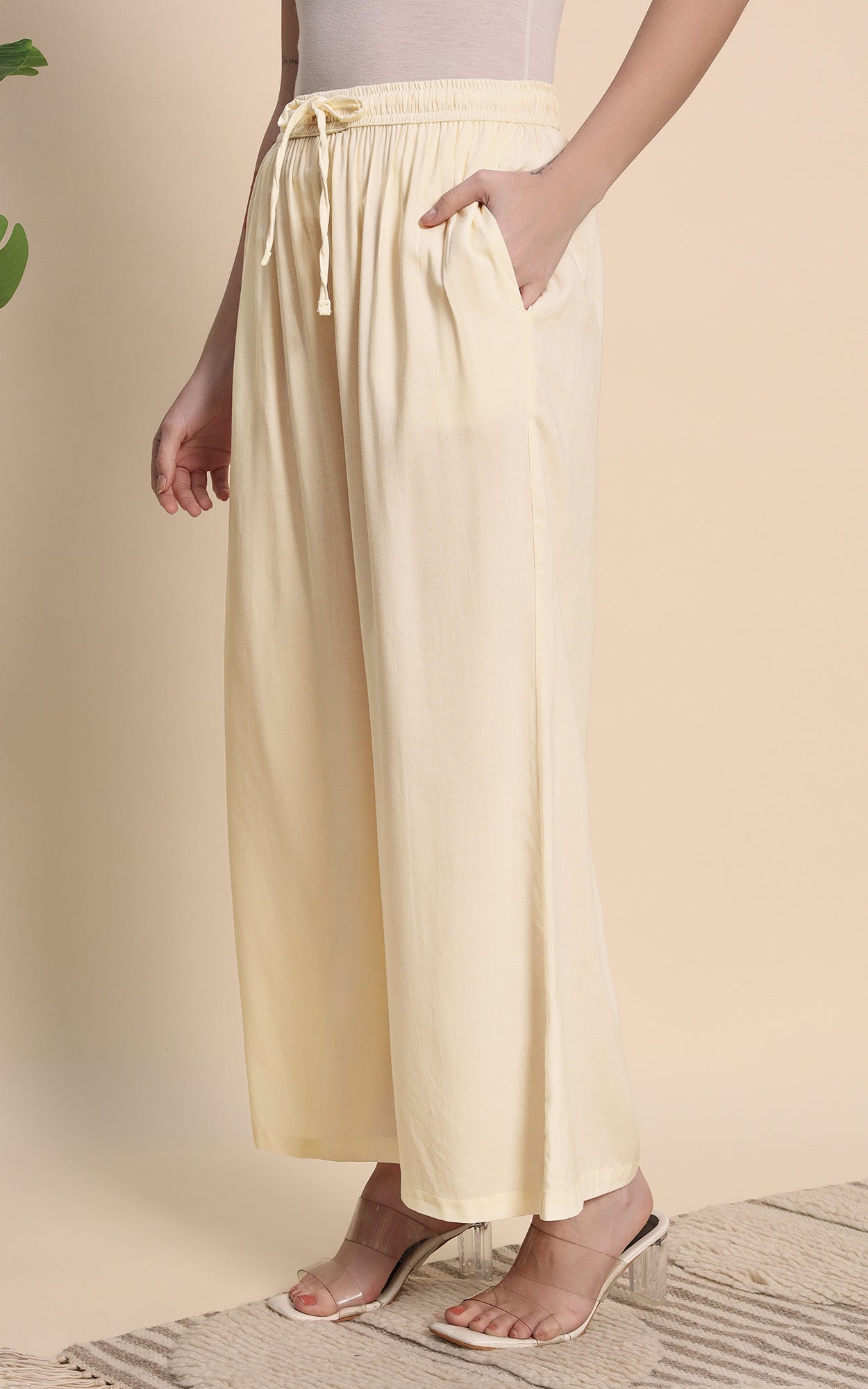 Offwhite Rayon Plazzo