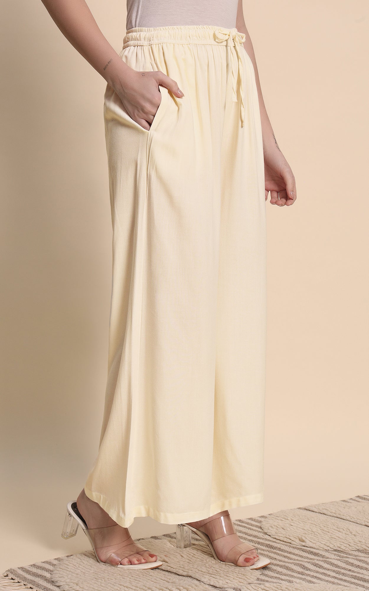 Offwhite Rayon Plazzo