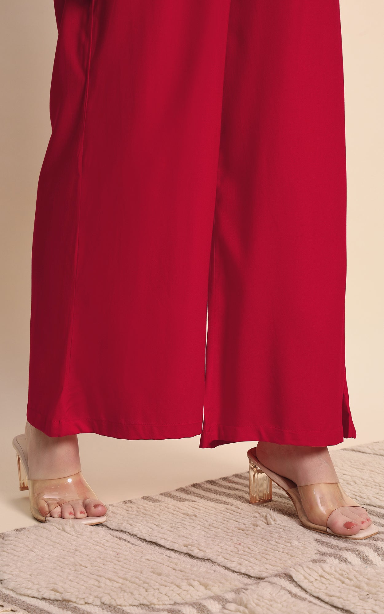 Red Rayon Plazzo